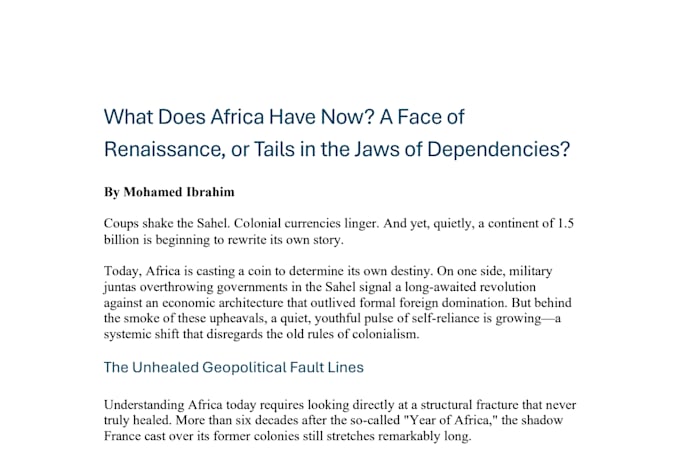 write professional articles and reports in geopolitics